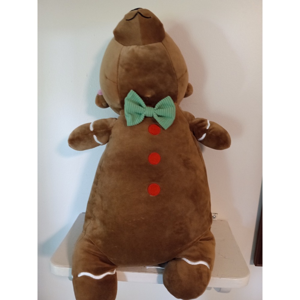 Pillowfort‎ Weighted Plush Gingerbread Bear Brown Holiday Throw Pillow 21x11